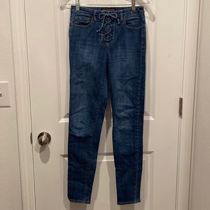 Pacsun Bullhead Super High Rise Lace Up Fly Skinny Jeans Size 27